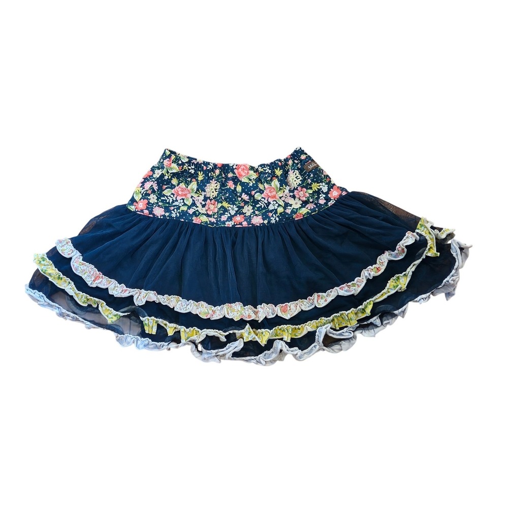 Matilda‎ Jane Hello Lovely Meet at Dusk Tiered Ruffle Mesh Skirt Size 10 boho